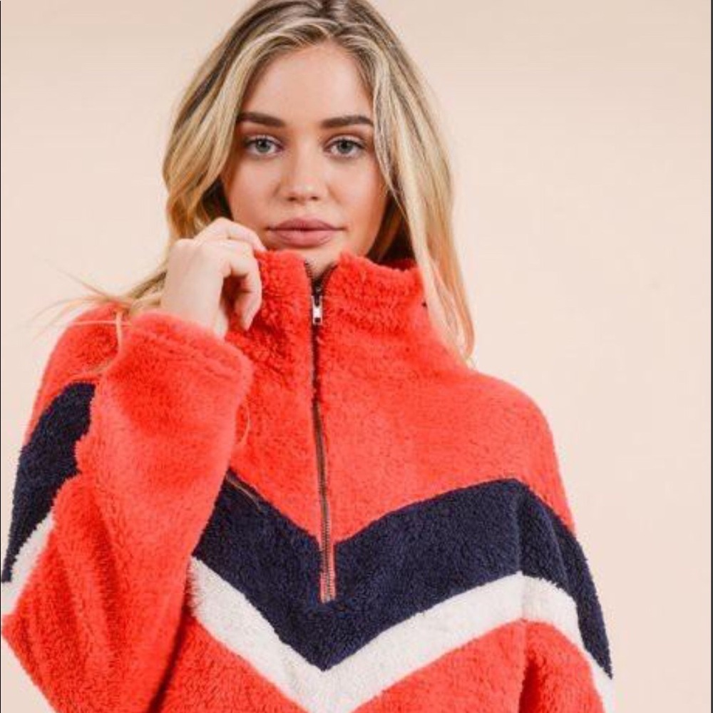 Colorblock Stripe Zip-Up Pullover Jacket